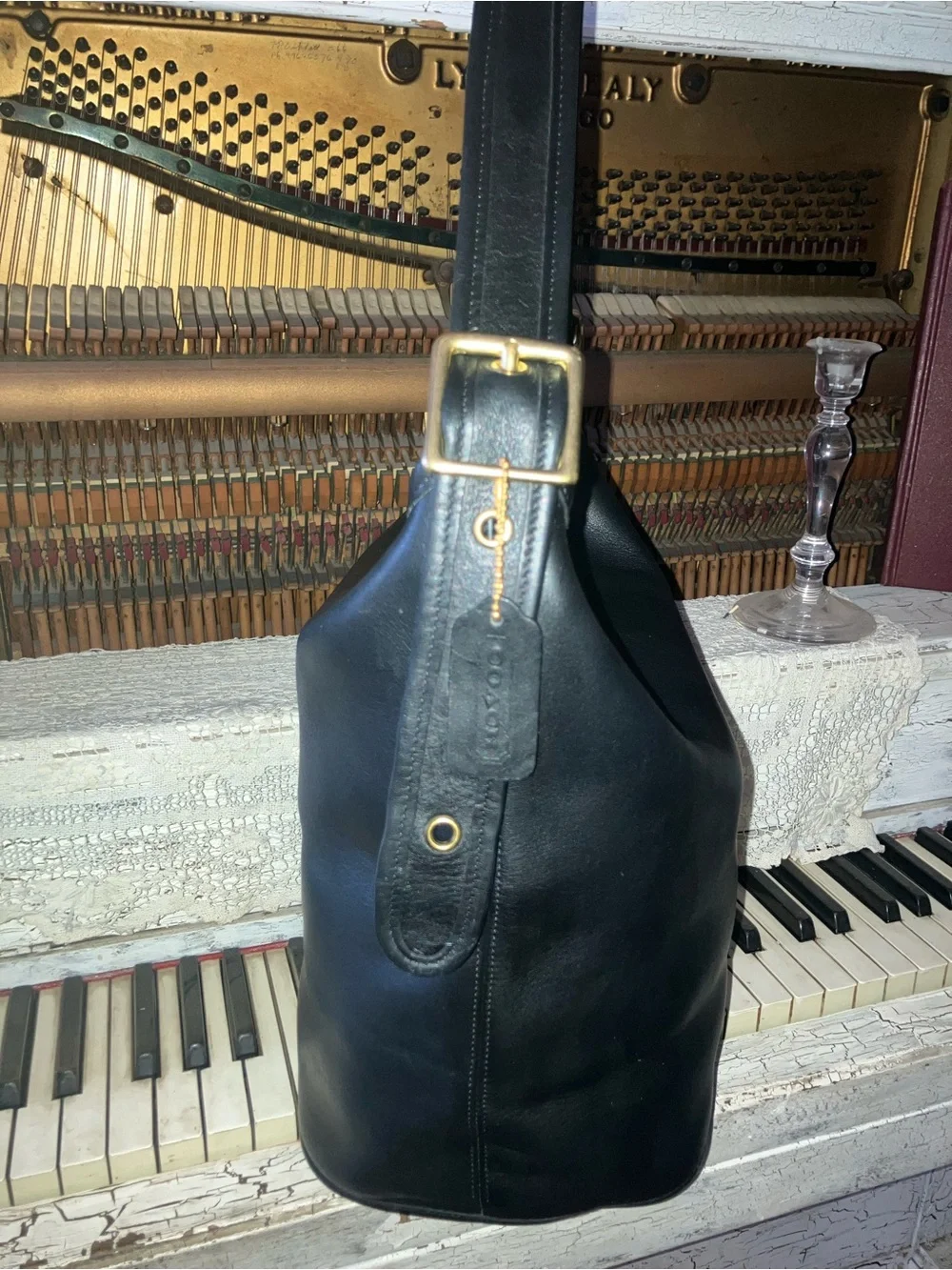 Black Coach 9085 XL Duffle shoulder Bag